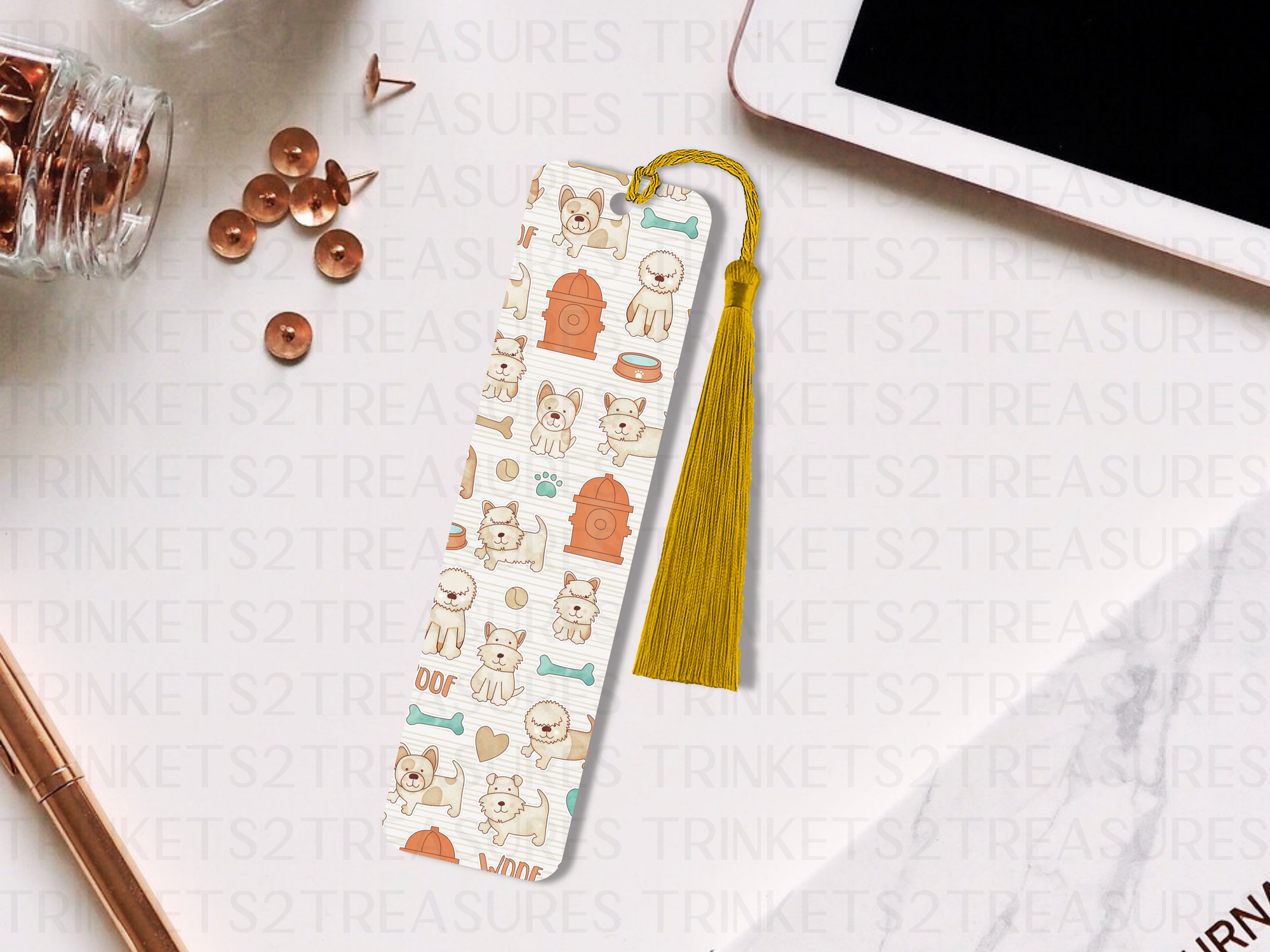 Bookmark and Tassel with Double Sided Sublimation Puppy Love #910