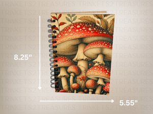 Personalized Wild Mushrooms Wood Cover Notebook #1005