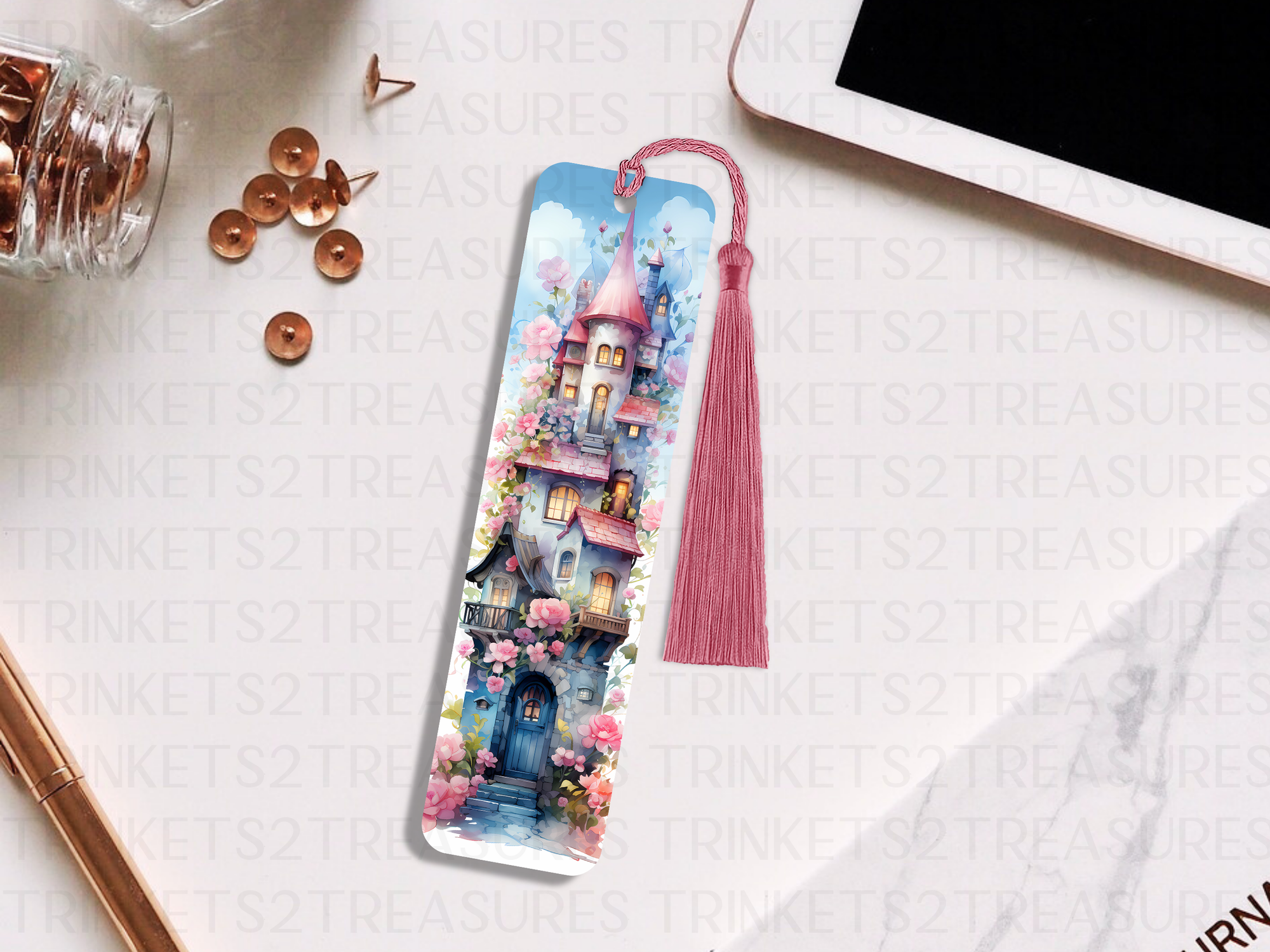 Bookmark and Tassel with Double Sided Sublimation House Castle #933