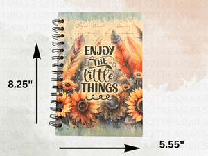 Personalized Enjoy The Small Things Wood Notebook #1017