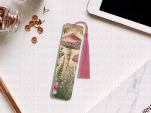 Bookmark and Tassel with Double Sided Sublimation Quaint Mushroom #924