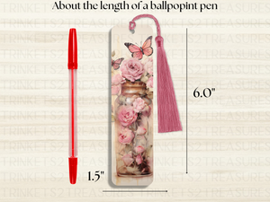 Bookmark and Tassel with Double Sided Sublimation Flowered Jar #932