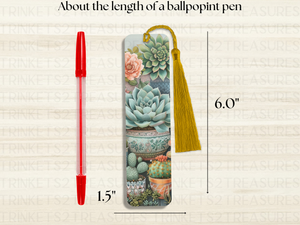 Bookmark and Tassel with Double Sided Sublimation Succulent Splendor #922