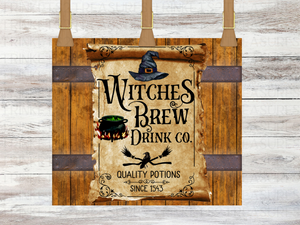 Personalized 20 oz Stainless Steel Tumbler with Metal Straw and Witches Brew Design #336