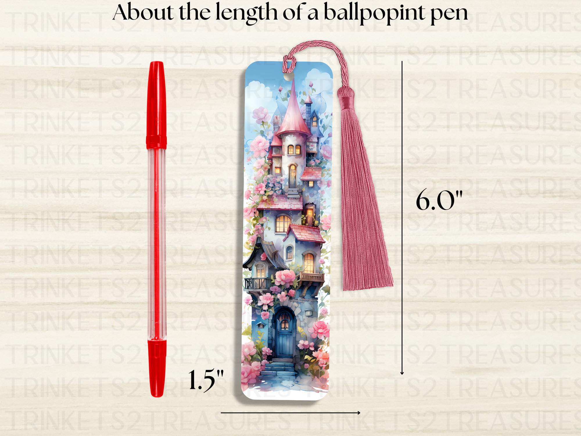 Bookmark and Tassel with Double Sided Sublimation House Castle #933