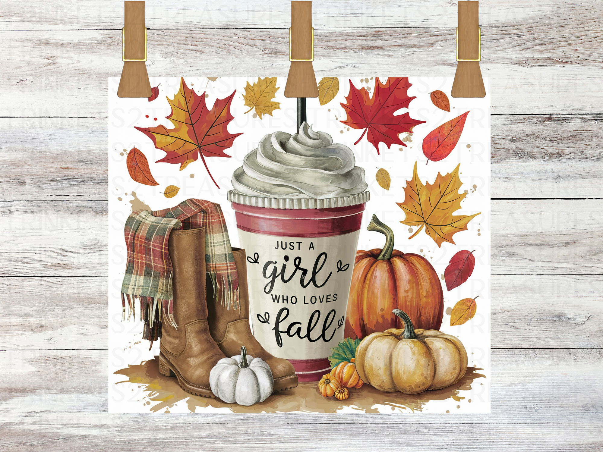 Personalized 20 oz Stainless Steel Tumbler with Metal Straw and Girl Who Loves Fall Design #339