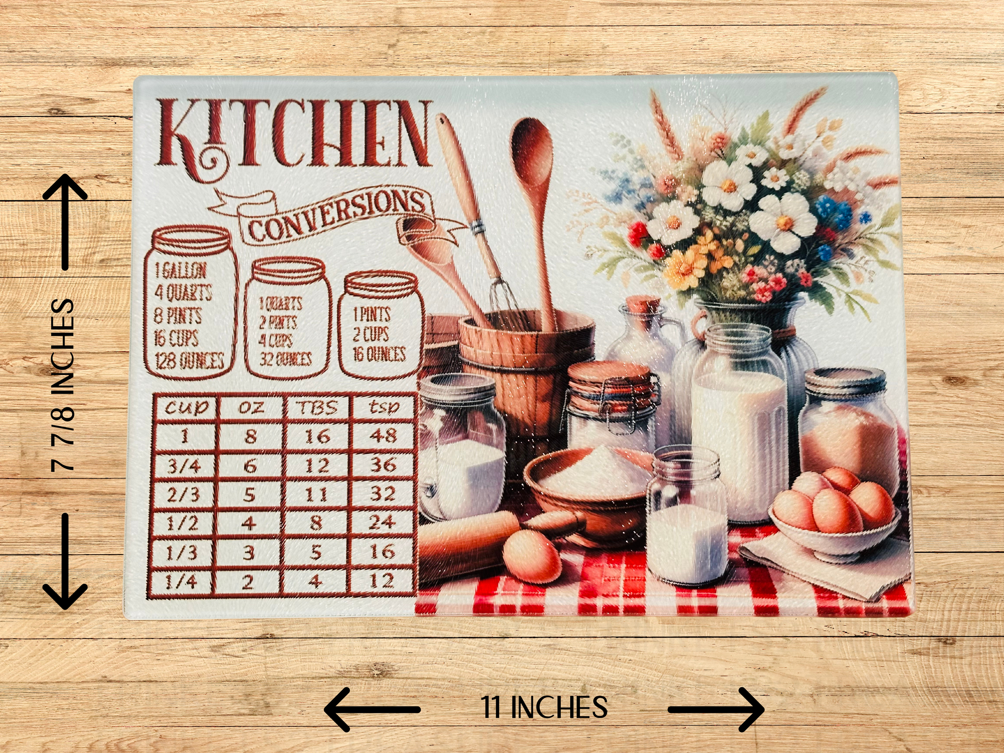 Personalized 8" x 11" Textured & Tempered Glass Cutting Board/Kitchen Conversions/Space Saving Kitchen Accessory/#605