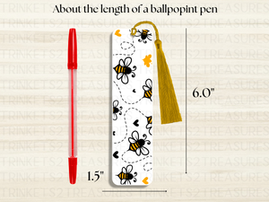 Bookmark and Tassel with Double Sided Sublimation Bumble Bees #934