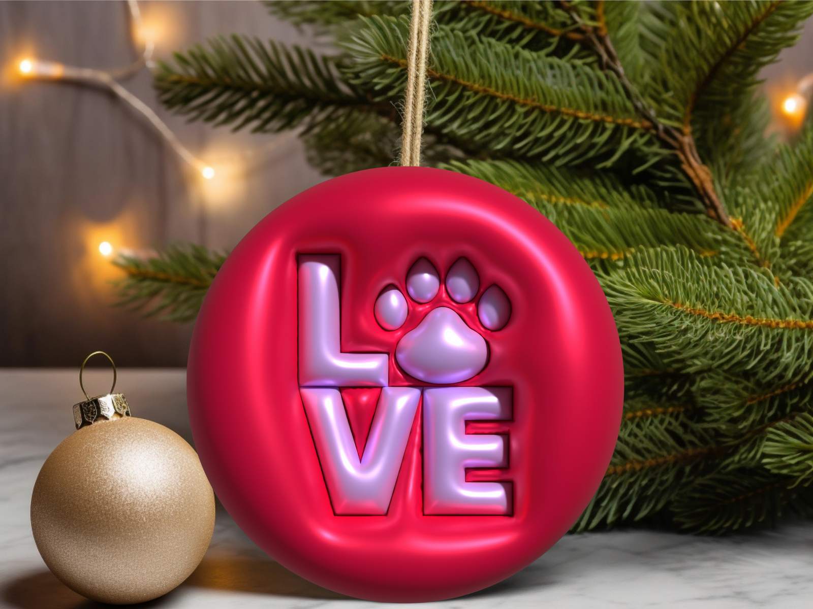 3" Ceramic Paw Love #414
