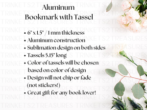 Bookmark and Tassel with Double Sided Sublimation Sunflower bee #923