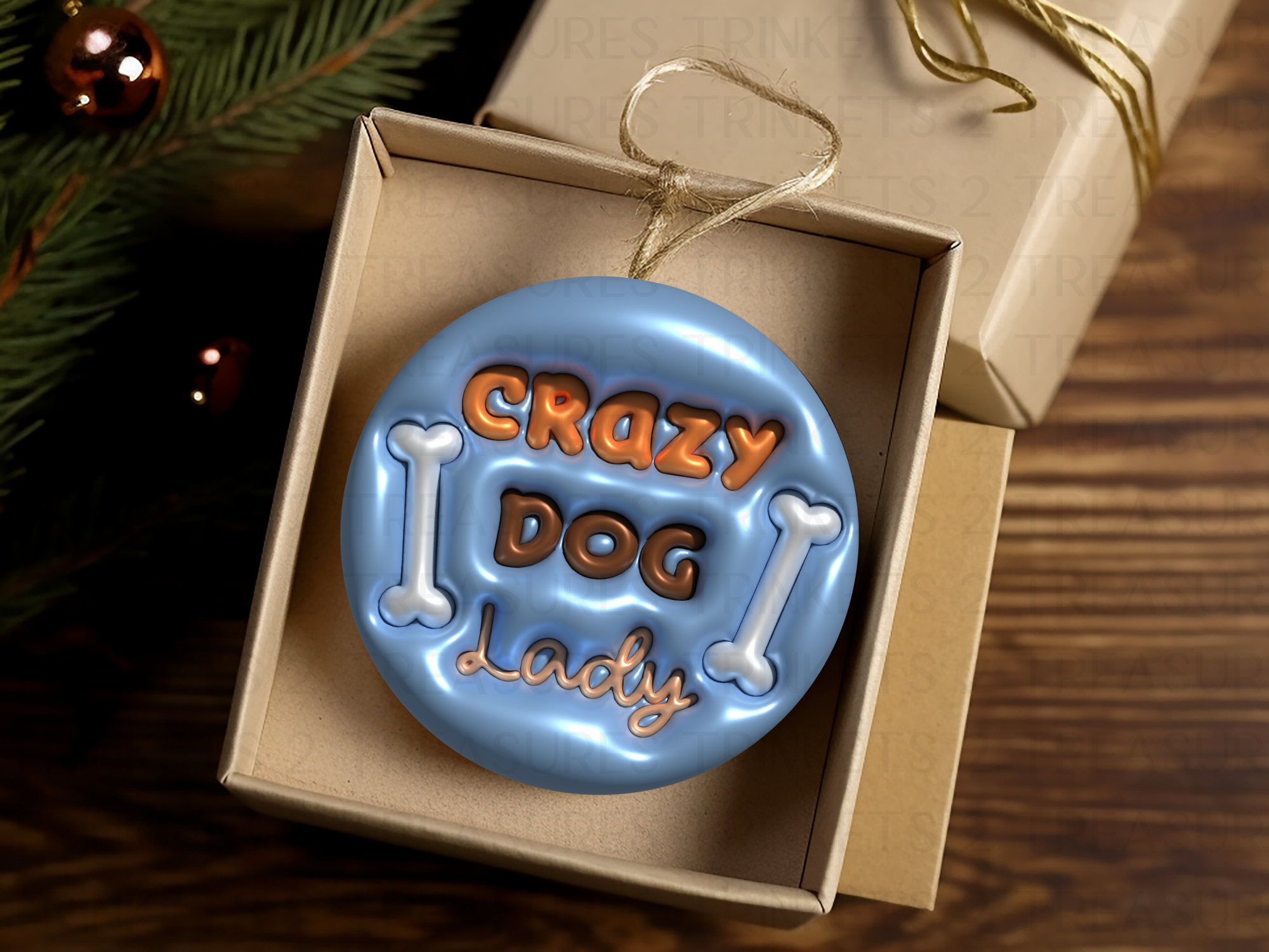 3" Acrylic or MDF Elegant Ornaments Puppy Love Series #401