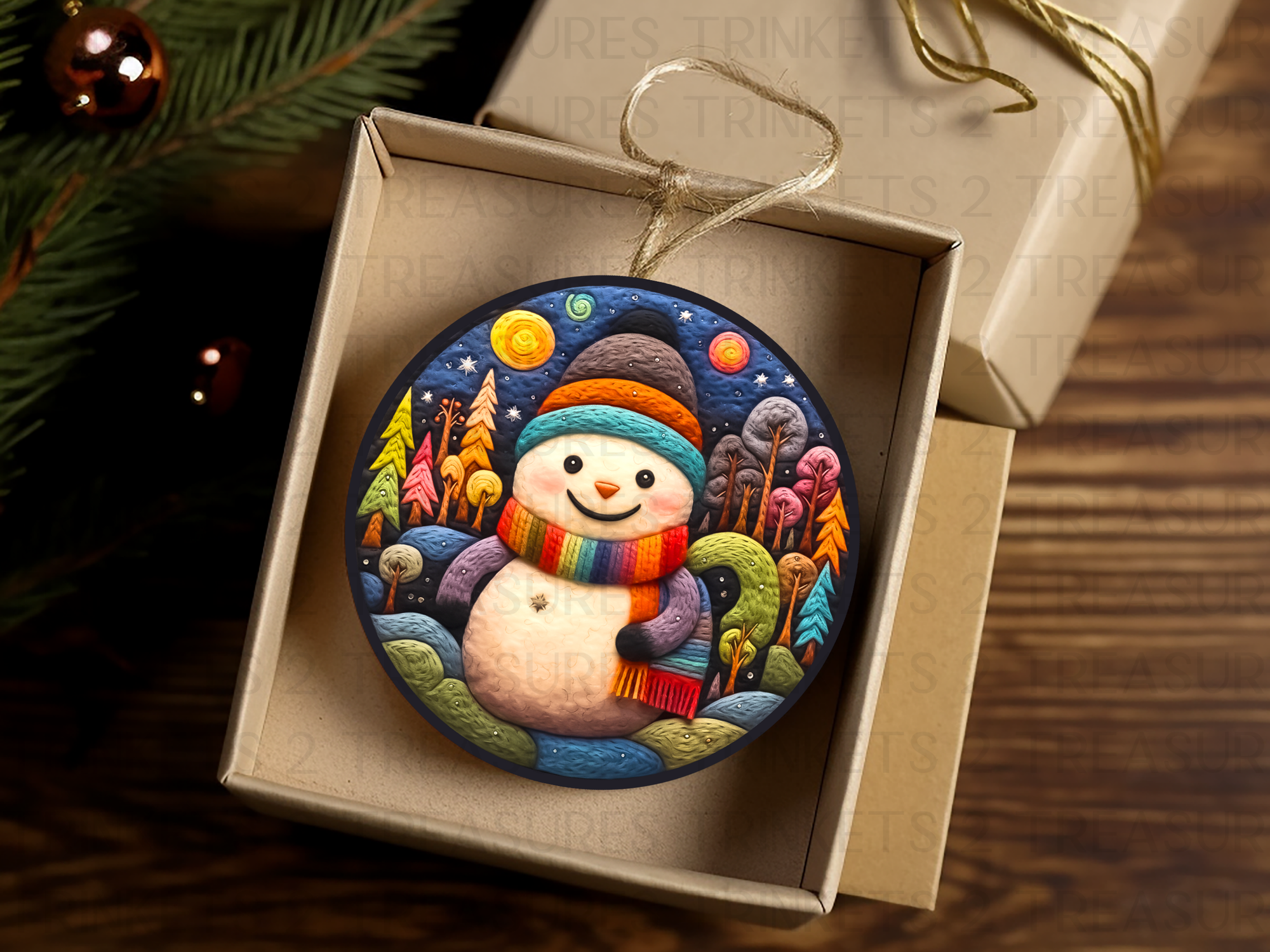 3" Acrylic or MDF Elegant Ornaments Snowman Delights Series #403