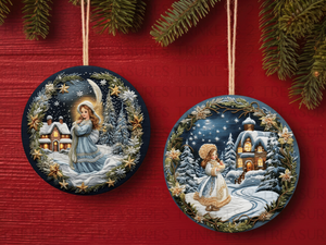 3" Acrylic or MDF Elegant Ornaments Midnight Angel Series #415