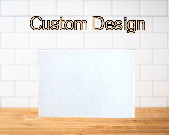 CUSTOM DESIGN 8" x 11" Textured & Tempered Glass Cutting/Charcuterie Board