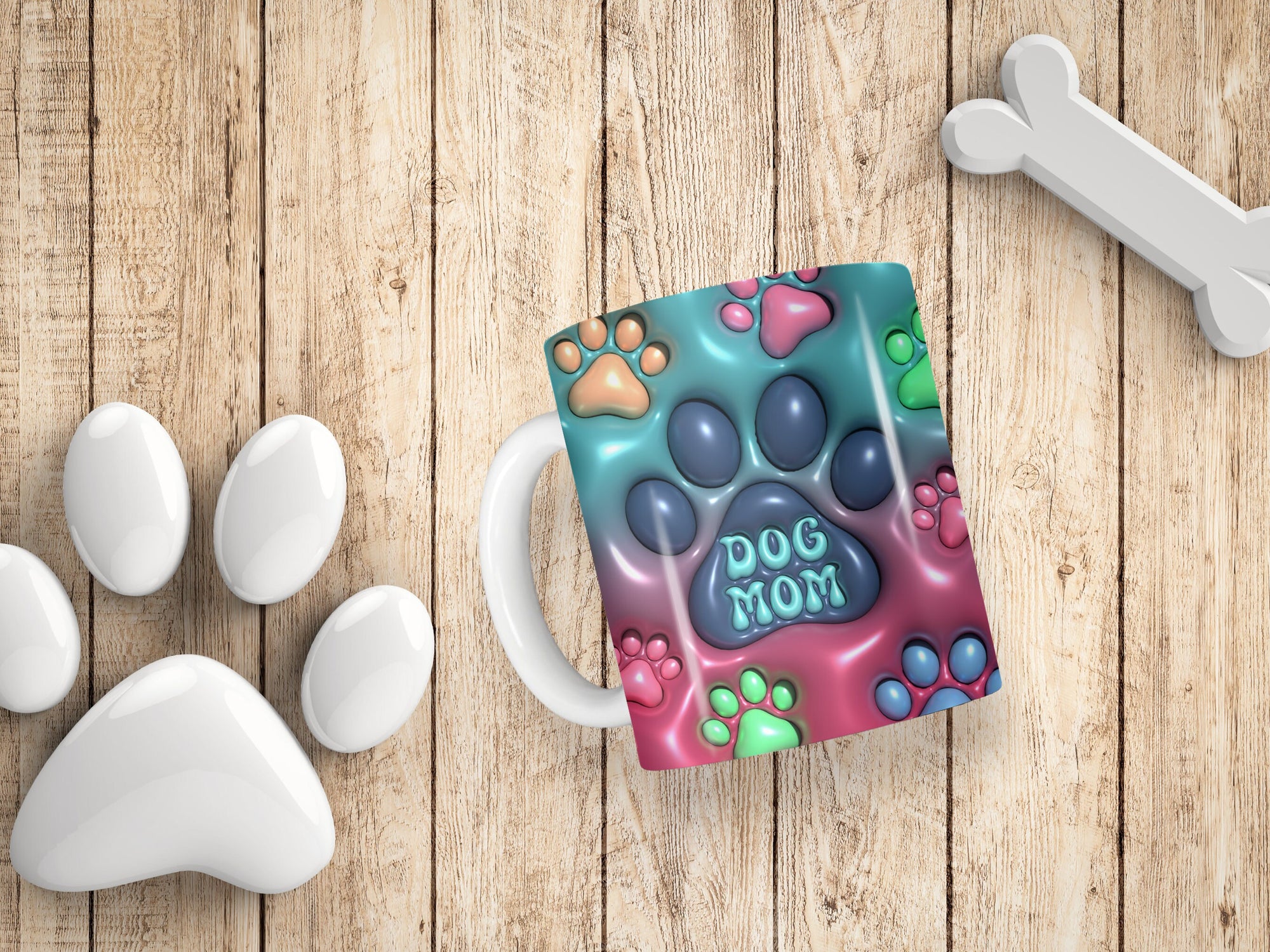 11 oz Ceramic Mug and Matching Coaster Set &quot;Dog Mom&quot; #102