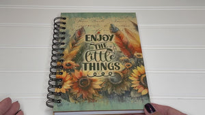 Personalized Enjoy The Small Things Wood Notebook #1017