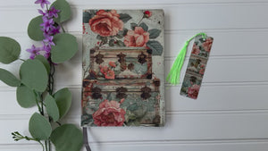 Personalized Journal and Matching Bookmark Traveling Roses Keepsake Journal #815