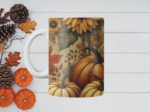 Personalized Ceramic Mug and Matching Coaster Set/11 oz or 15 oz Coffee Mug/Fall Harvest #135