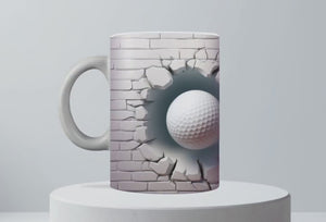 Personalized Ceramic Mug and Matching Coaster Set/3D Golf Coffee Mug/Golfer Coffee Mug/#105