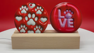 3" Acrylic or MDF Elegant Ornaments Puppy Love Series #401