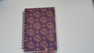 Personalized Elegant Swirl Wood Cover Notebook #1001