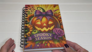 Personalized Spooky Season Wood Notebook #1015