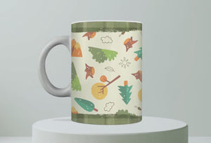 Personalized Ceramic Mug and Matching Coaster Set/11 oz or 15 oz Coffee or Tea Mug/Let's Go Camping Design/#104