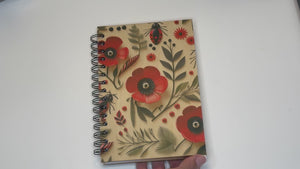 Personalized Ladybug Wood Cover Notebook #1000