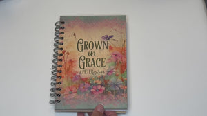 Personalized Grown in Grace Wood Cover Notebook #1004