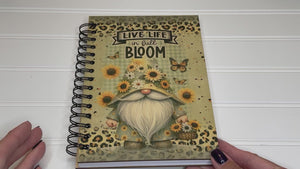 Personalized Live Life In Full Bloom Wood Notebook #1019