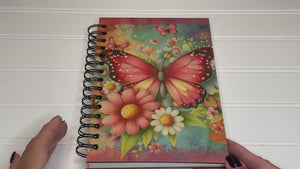 Personalized Pink Butterflies Wood Notebook #1018