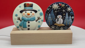 3" Acrylic or MDF Elegant Ornaments Snowman Delights Series #403