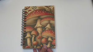 Personalized Wild Mushrooms Wood Cover Notebook #1005