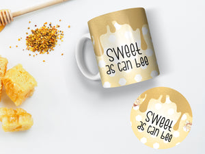 11 oz Ceramic Mug and Matching Coaster Set &quot;Sweet as Can Bee&quot; #116