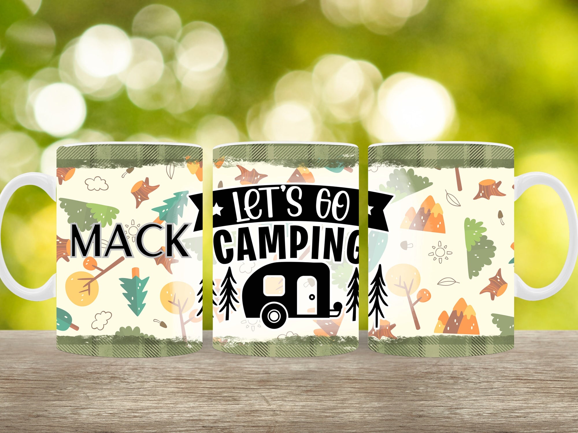 11 oz Ceramic Mug and Matching Coaster Set "Let's Go Camping" #104