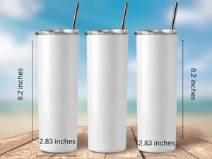 Personalized 20 oz Stainless Steel Tumbler/Includes Metal Straw/Library & Books Design/#317