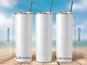 Personalized 20 oz Stainless Steel Tumbler/Includes Metal Straw/Valentine's Design/#305