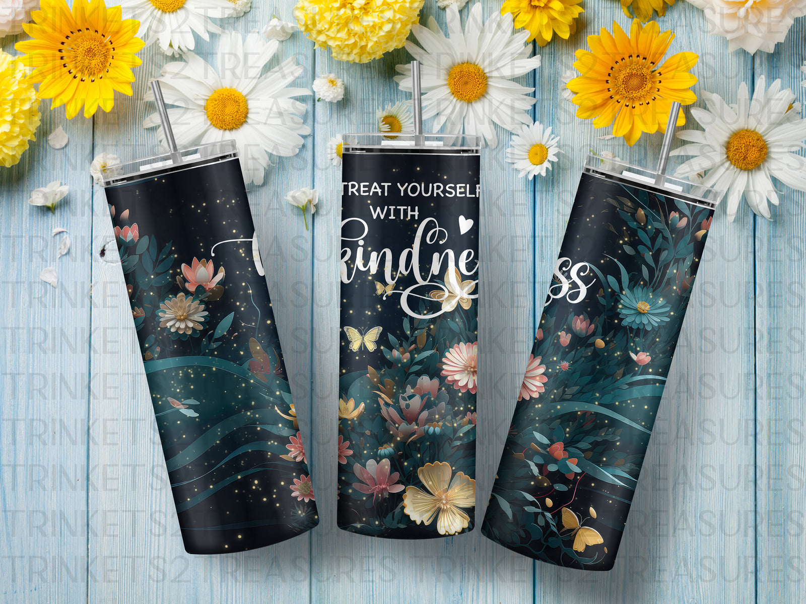 Personalized 20 oz Stainless Steel Tumbler with Metal Straw/Elegant and Motivational Tumbler/#301